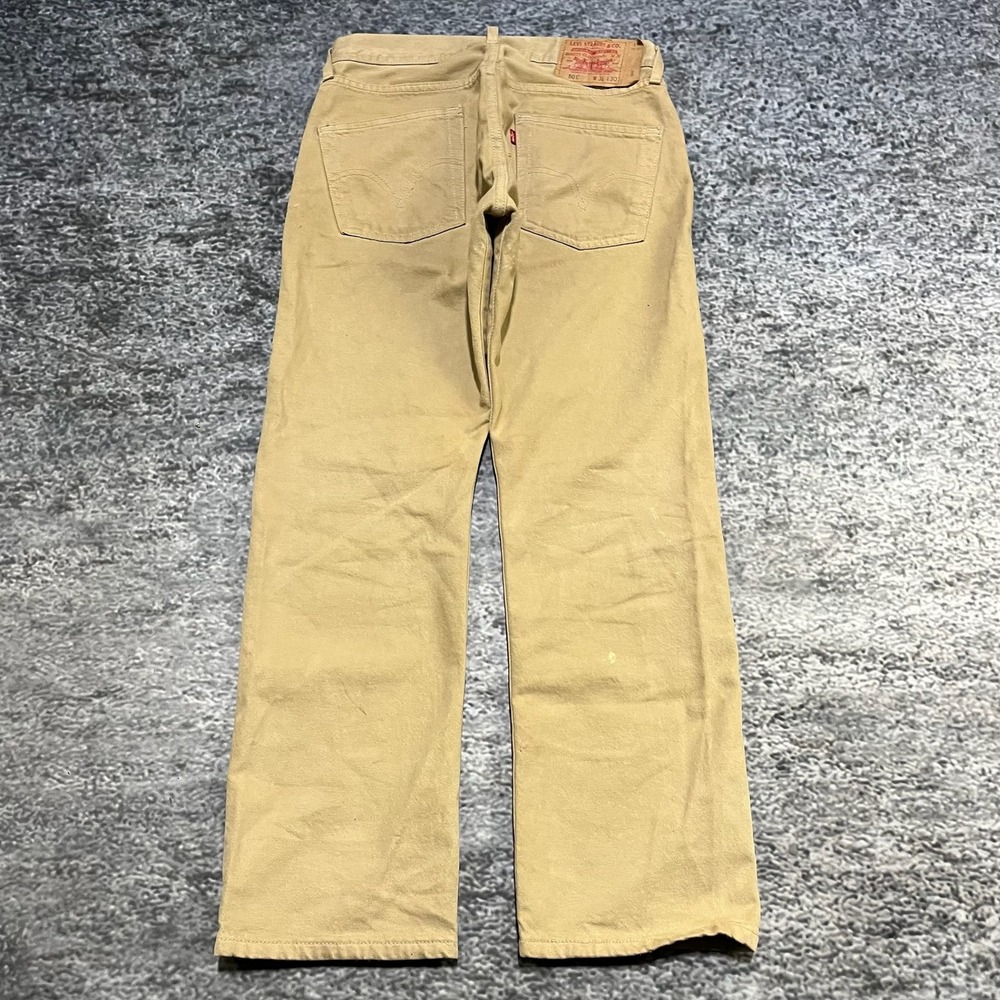 Levi's 501 Jeans 31x30 Tan Button Fly Straight Leg Vintage 2000s